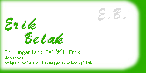 erik belak business card